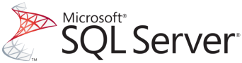 Logo of Microsoft SQL Server, featuring the text "Microsoft SQL Server" and a stylized red and white icon resembling a server.