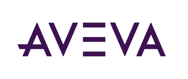 Purple AVEVA logo with a stylized "E" consisting of three horizontal bars, set against a transparent background.